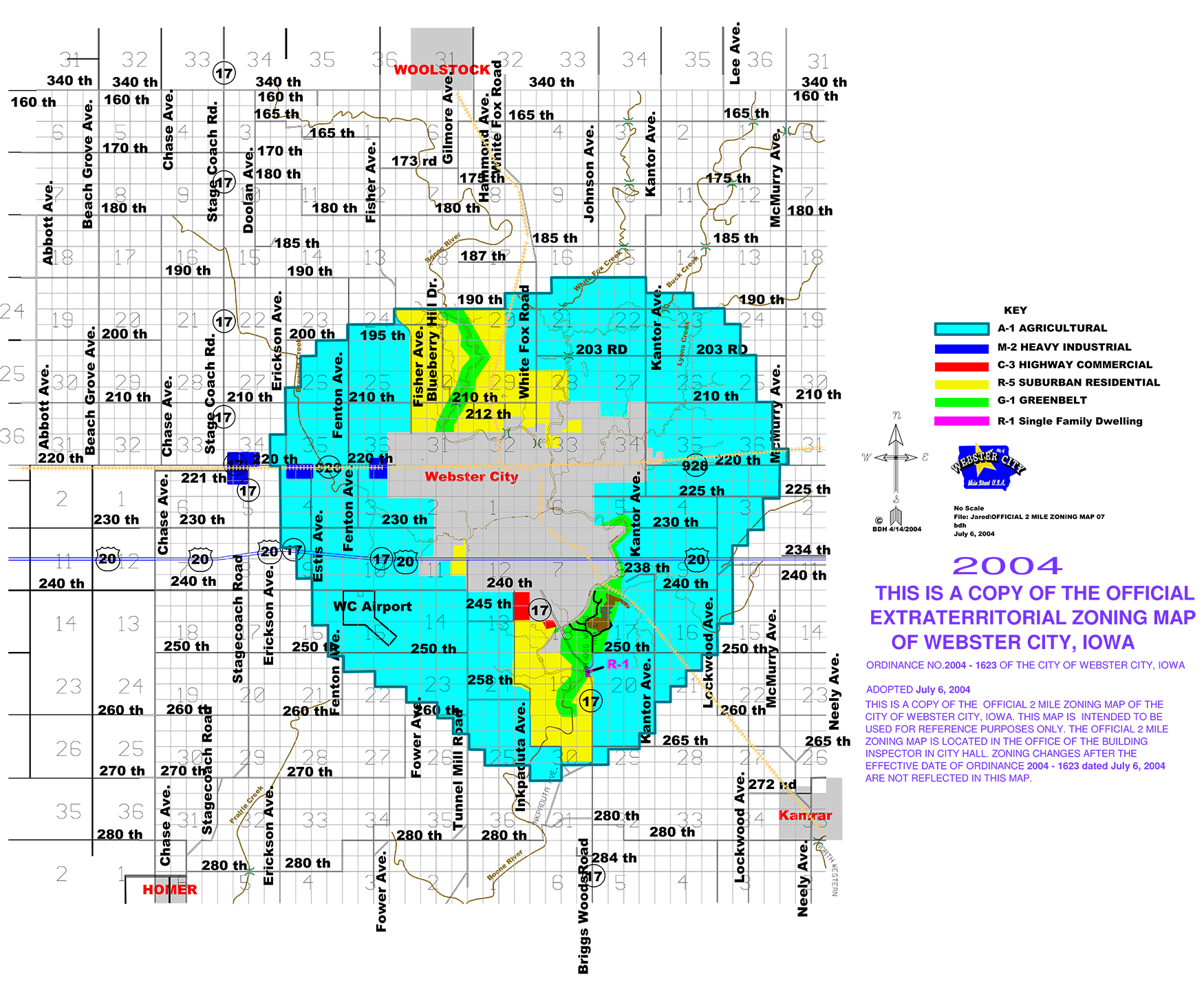 Extraterritorial Zoning Map.