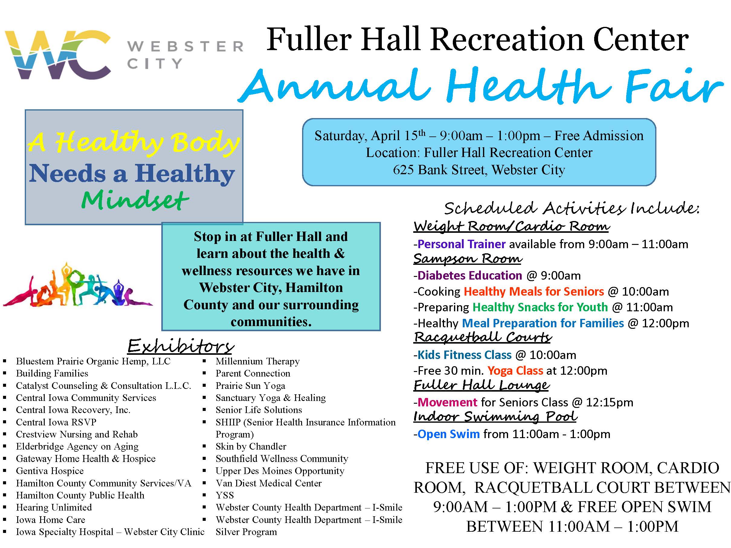 Fuller Hall Recreation Center’s Annual Health Fair – Webster City